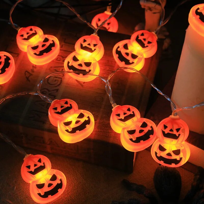Halloween Led String Lights Orange - Guirlandes lumineuses LED 10/20 pour Halloween,
