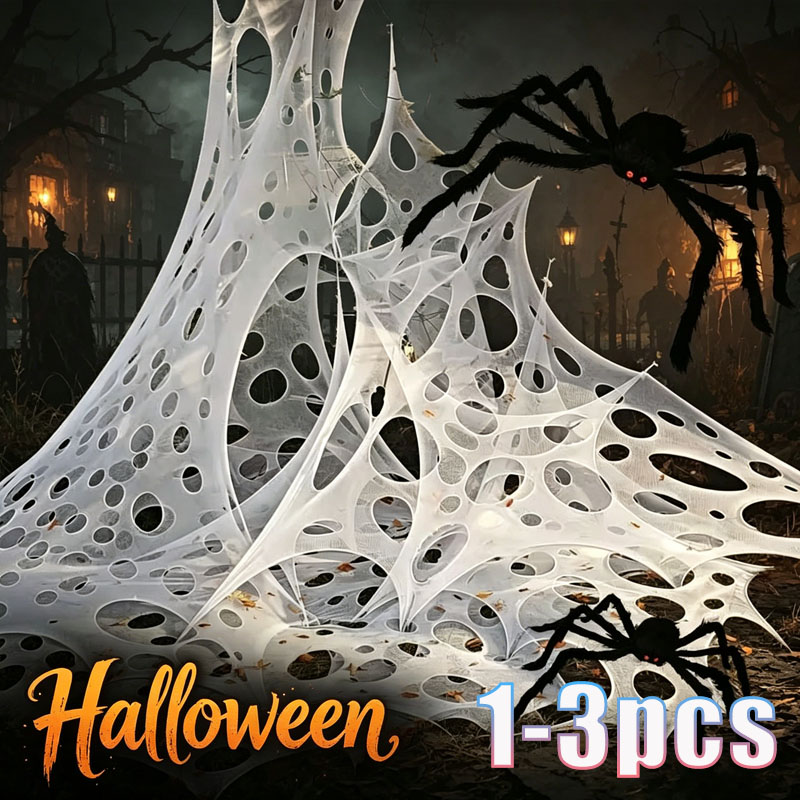 Spider Web Halloween Decoration - Toile de tissu décorative en forme