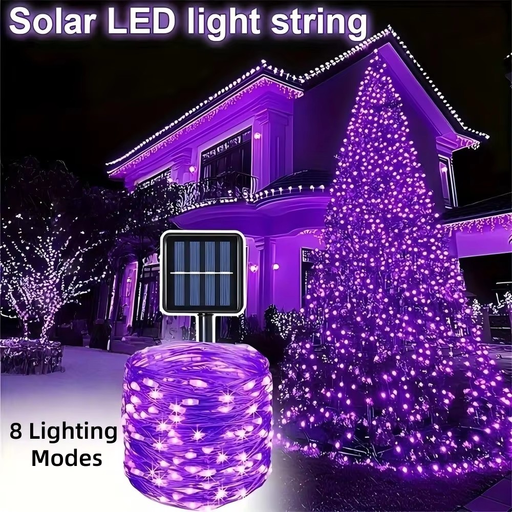 Halloween Led String Lights Orange - Guirlande lumineuse solaire LED en fil
