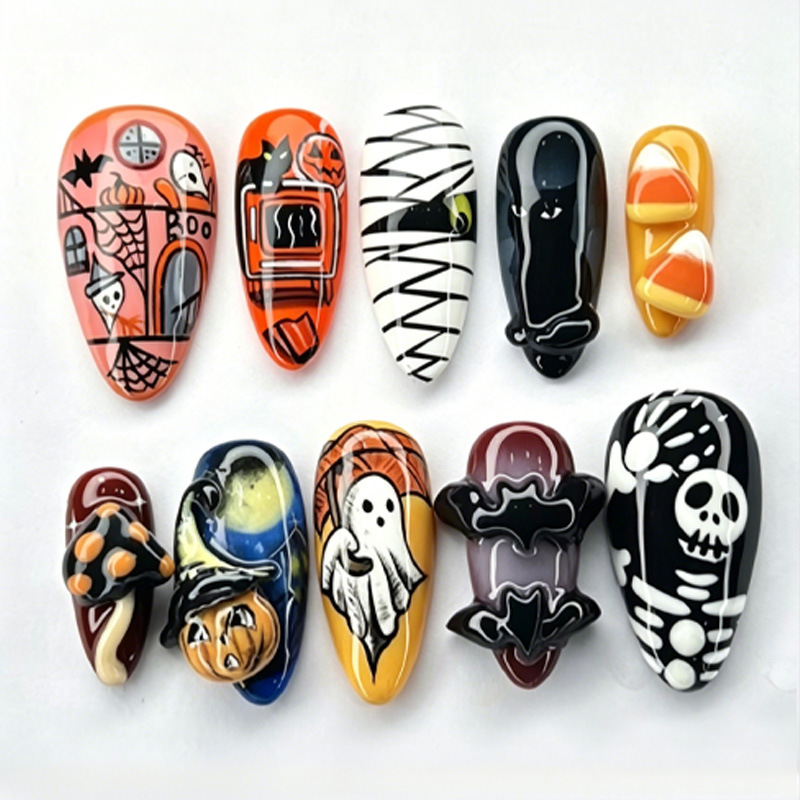 Halloween Skeleton Decoration - 30 faux ongles de style Halloween,