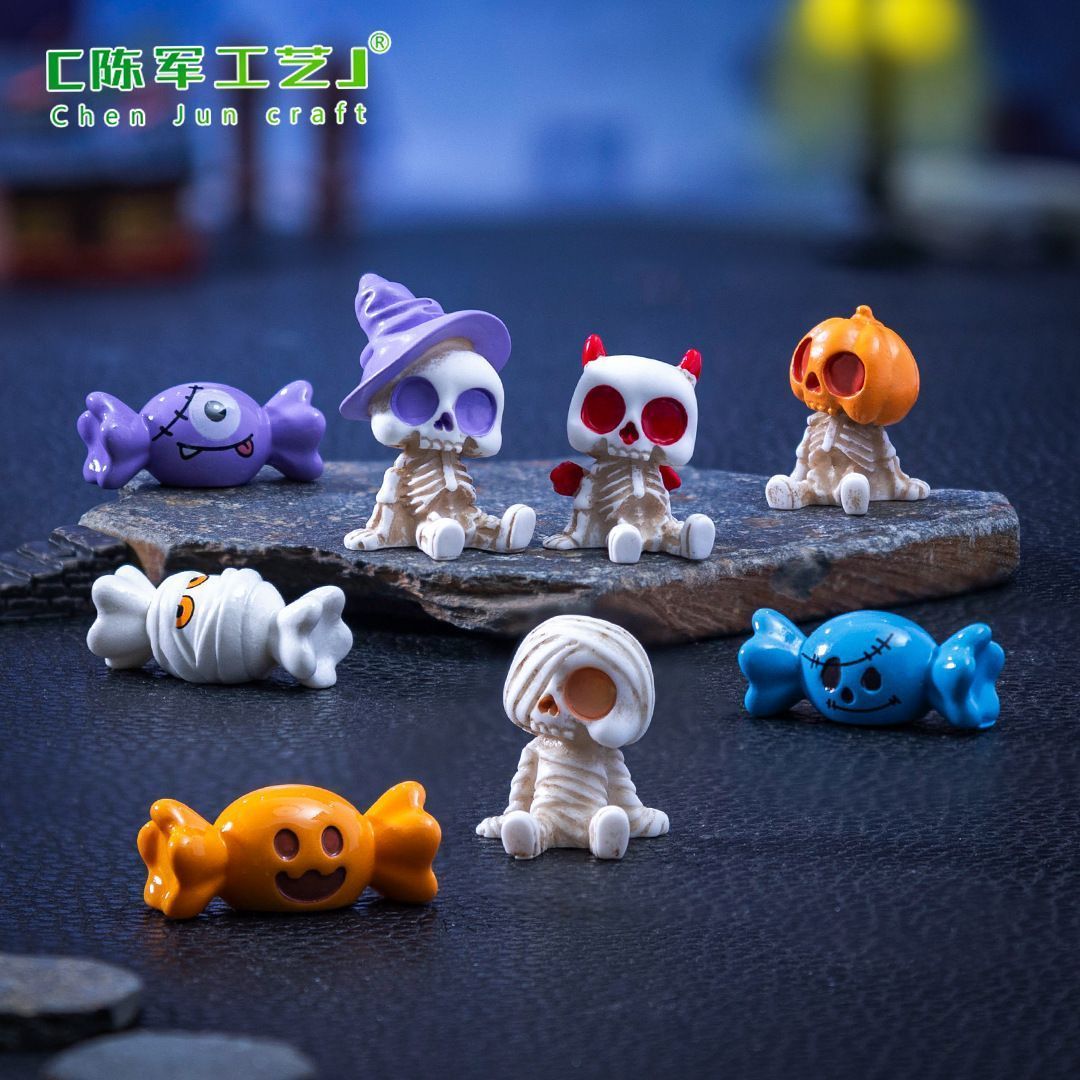 Halloween Skeleton Decoration - Bonbons d'Halloween, citrouilles, figurines de crânes,