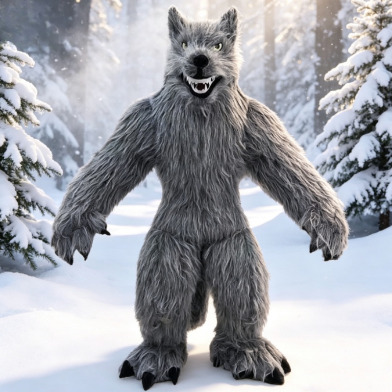 Halloween Costume Adult - Costume de mascotte de loup gris