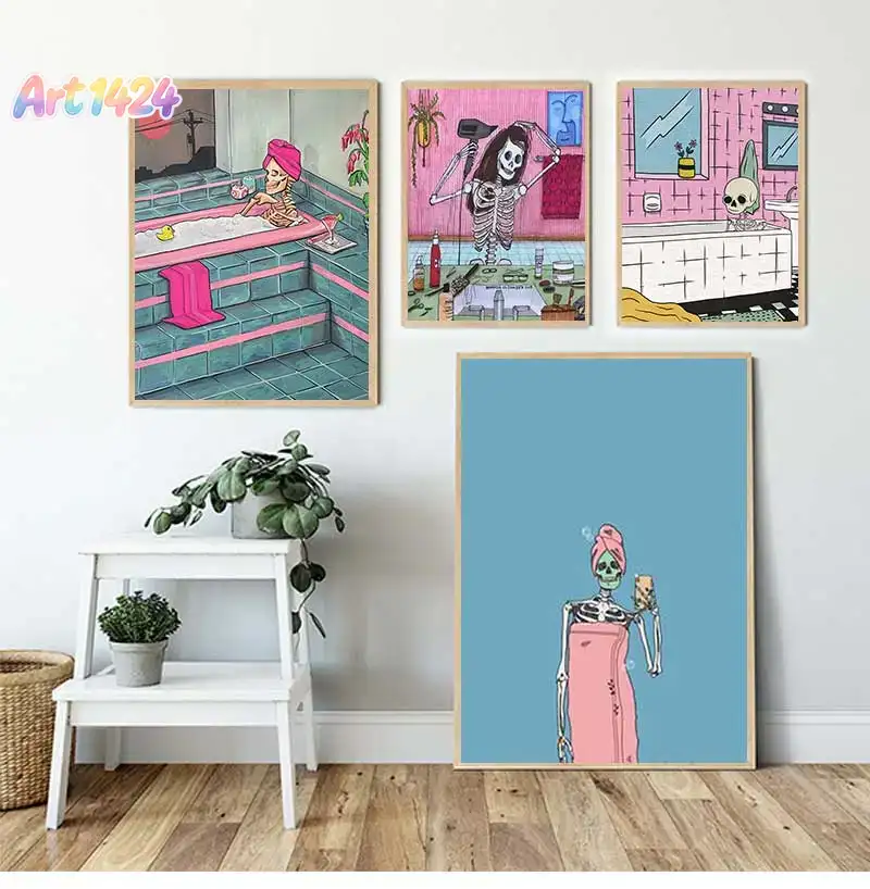 Halloween Skeleton Decoration - Impression sur toile et affiche squelette,