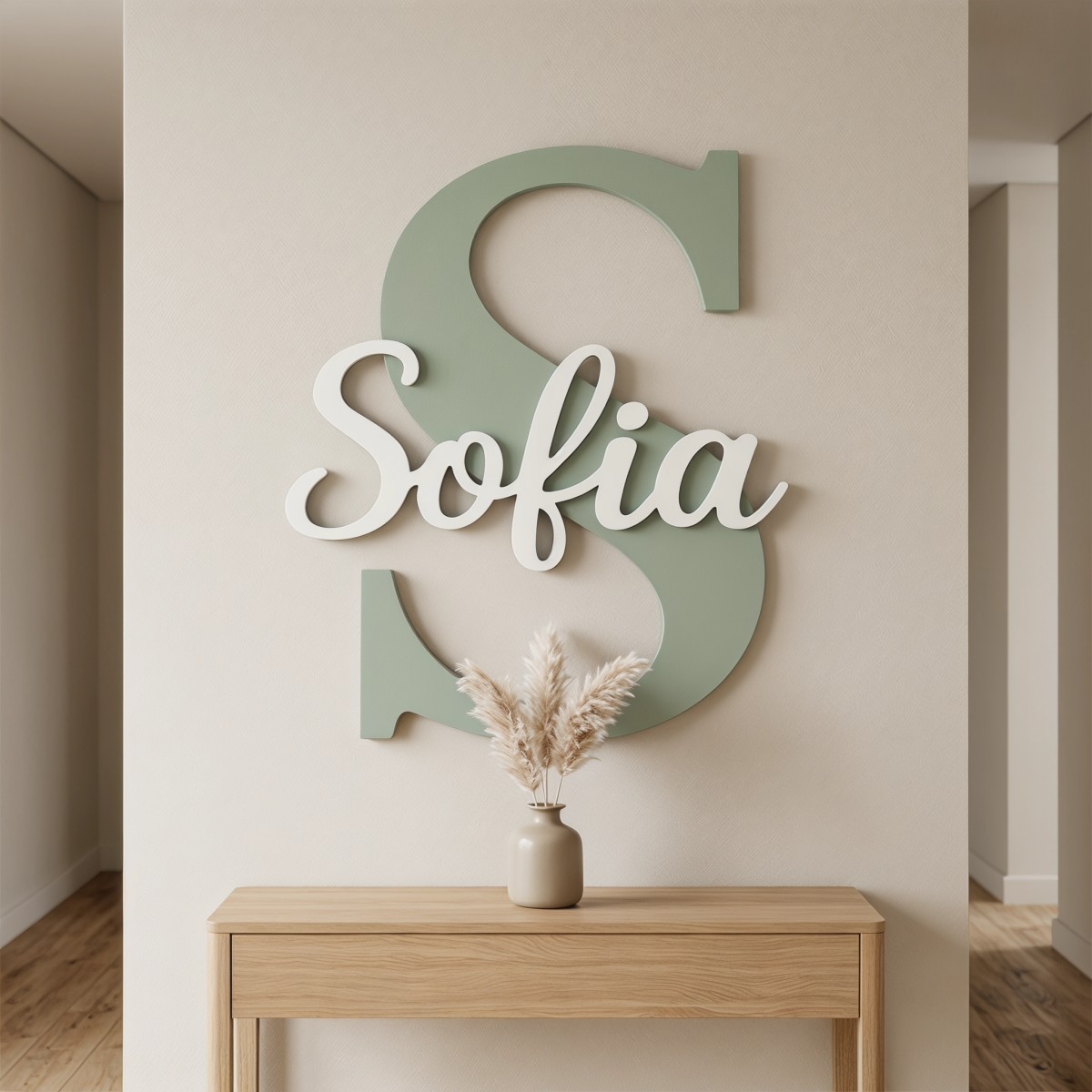 Halloween Party Supplies - 1 plaque nominative en bois minimaliste