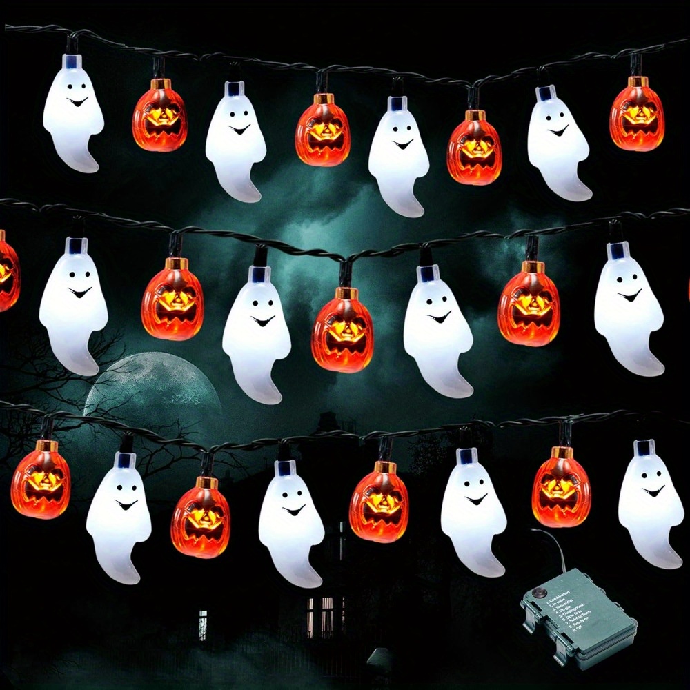 Halloween Led String Lights Orange - Guirlande lumineuse LED à piles de