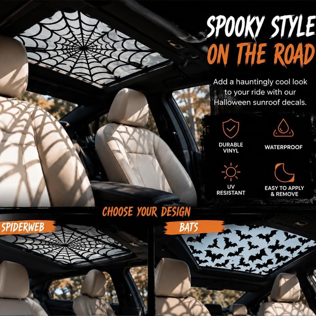 Autocollants pour toit ouvrant - Spider Web Halloween Decoration avis et prix