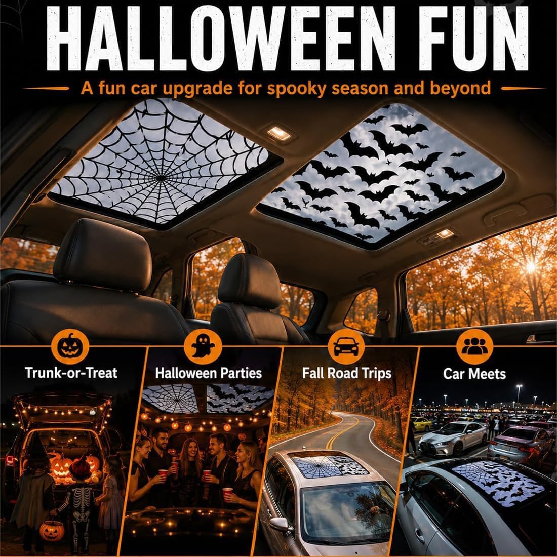 Autocollants pour toit ouvrant - Spider Web Halloween Decoration avis et prix