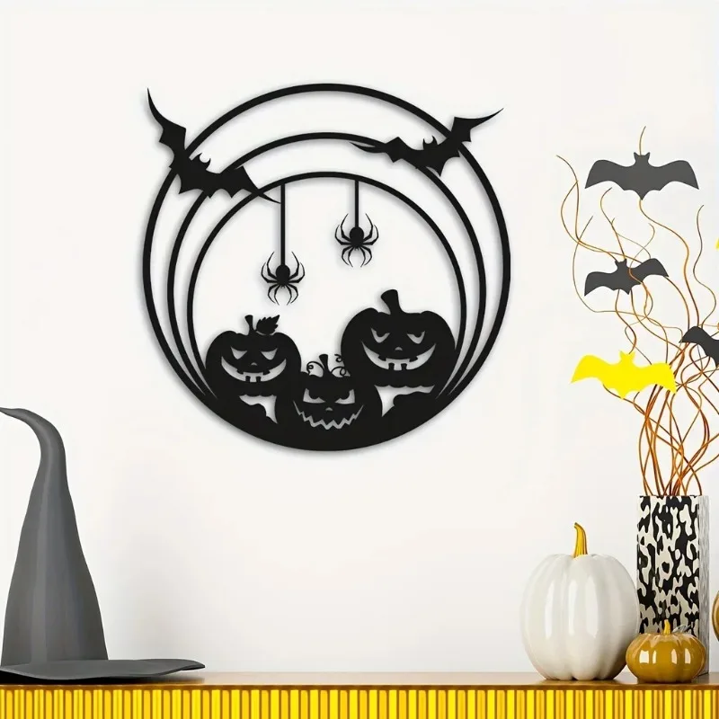 Décoration murale en métal pou - Spider Web Halloween Decoration avis et prix