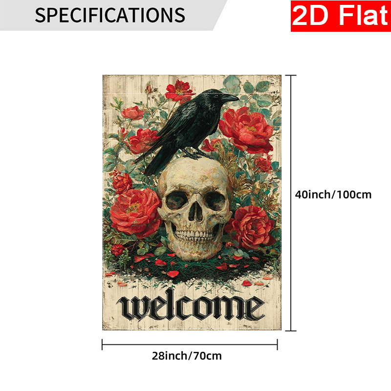 Drapeau plat 2D - Drapeau plat - Halloween Skeleton Decoration avis et prix