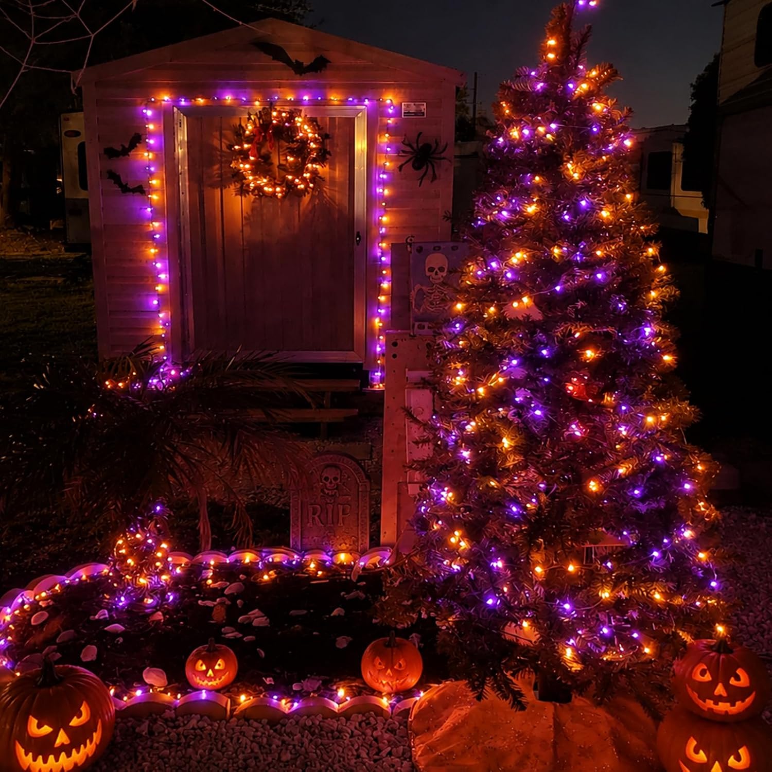 Guirlandes lumineuses solaires - Halloween Led String Lights Orange avis et prix