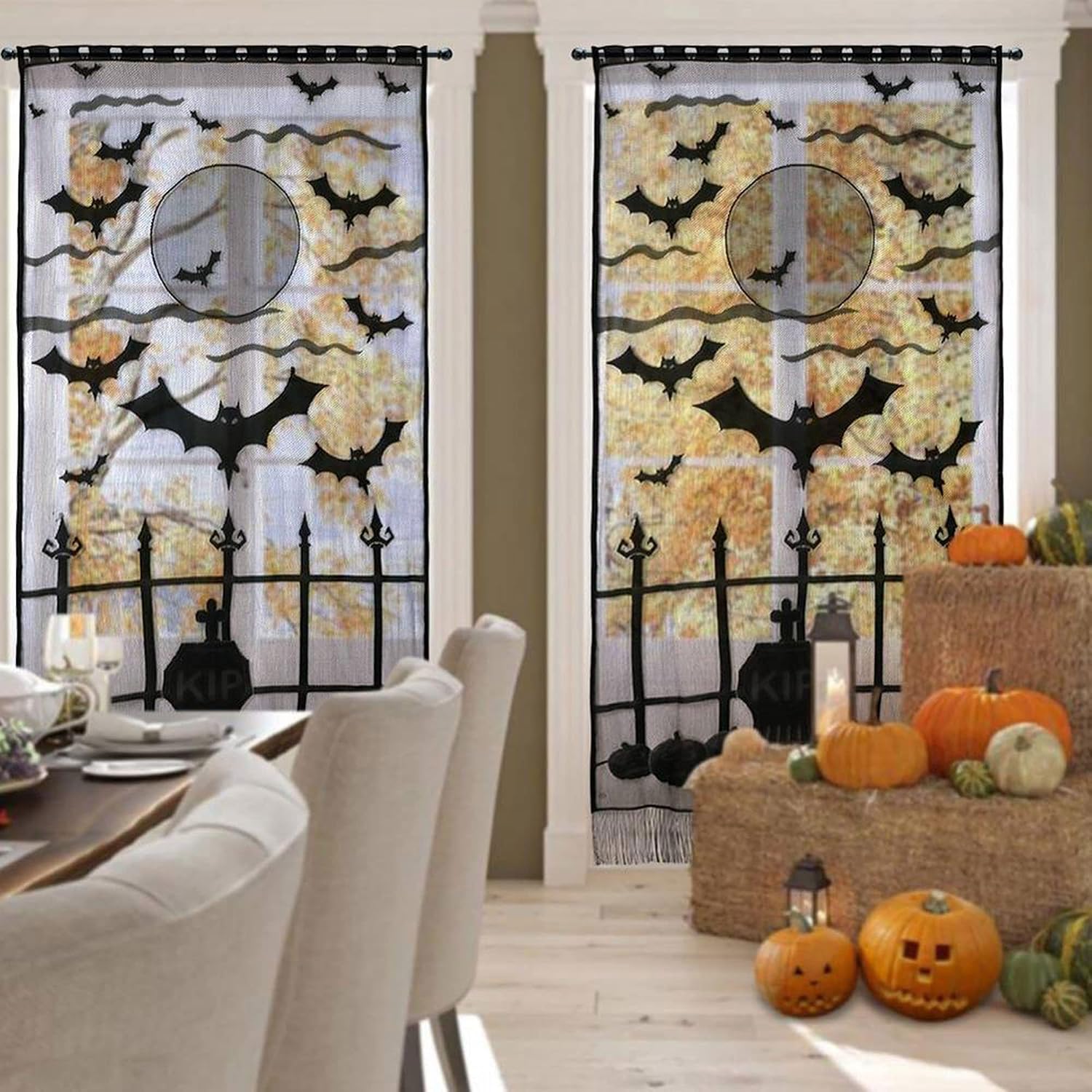 Rideau de porte en dentelle sq - Halloween Skeleton Decoration avis et prix