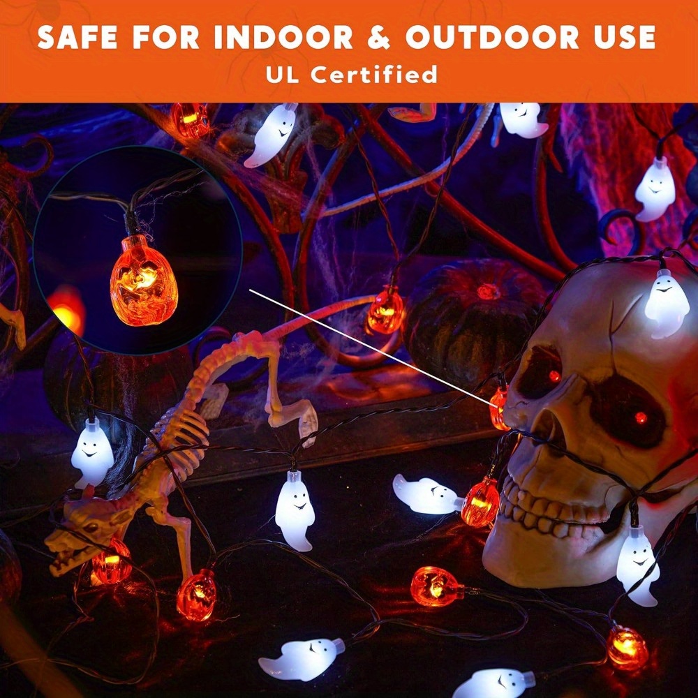 Guirlande lumineuse LED à pile - Halloween Led String Lights Orange avis et prix