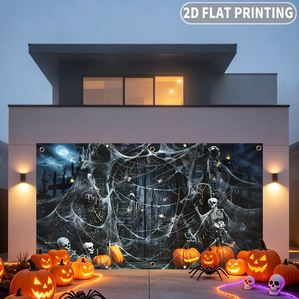 1 pièce de bannière de garage  - Spider Web Halloween Decoration avis et prix