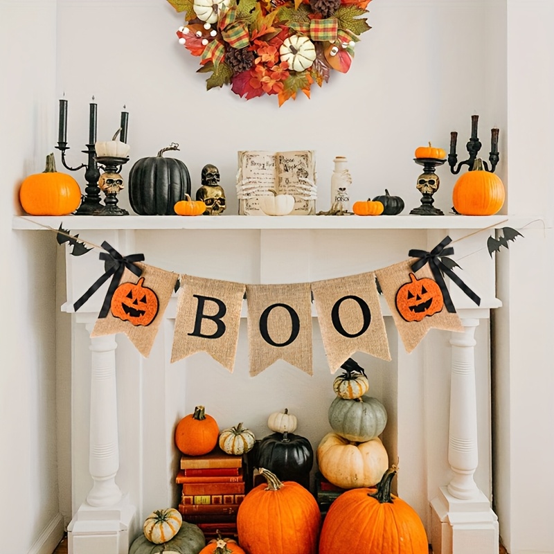 1 ensemble de bannière rustiqu - Pumpkin Lantern Halloween avis et prix